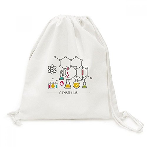 Sac à cordon en toile pour voyage avec imprimé de chimie et outils scientifiques