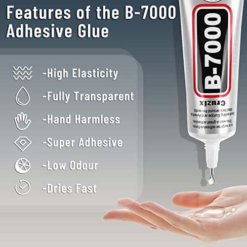 Image of B-7000 Craft Glue for Jewelry Making, Multi-Function B-7000 Super Adhesive Glues Liquid Fusion Glue for Rhinestones Crafts, Clothes Shoes, Fabric, Jewelry Making, Cell Phones (3x25 ml /0.9 oz)