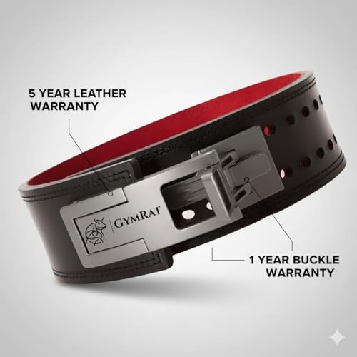 Image of GYMRAT Premium 13MM Adjustable Weightlifting Lever Belt for Man and Women, Weightlifting with Adjustable Heavy Duty Buckle, Professional Weight Lifting Belt