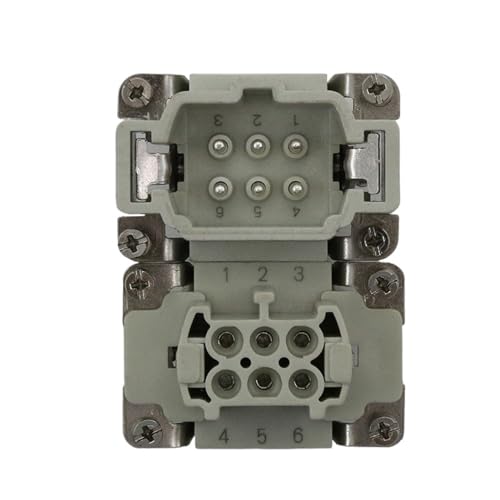Conector macho HDC-HE-06 6 núcleos 16A 500V aviación miniatura 2