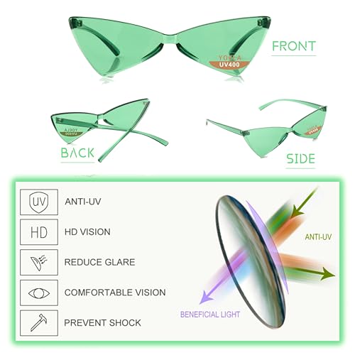 OLIN Triangle Thick Rimless Sunglasses One Piece Colored Transparent glasses For Women and Men4