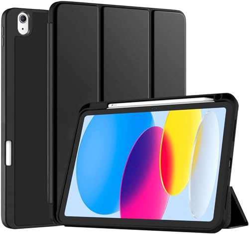 Robustrion Cover for iPad 11th Generation (A16) / 10th Gen Cover Case with [Right Side Pencil Holder] [Auto Sleep Wake] [Soft Back] (2022/2025), Case 