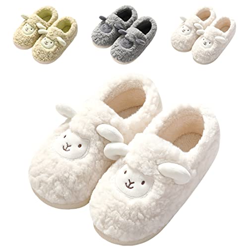 Fluffy Soft House Slippers for Woman Man Cute Sheep Animal Slippers Plush Warm Cozy Home slippers Indoor Outdoor
