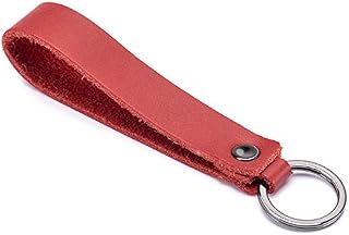 Aileder Leather Car Keychain Key Holder Real Leather Strap Valet Key Chain Keyring Key Fob Lanyard (Yellow)