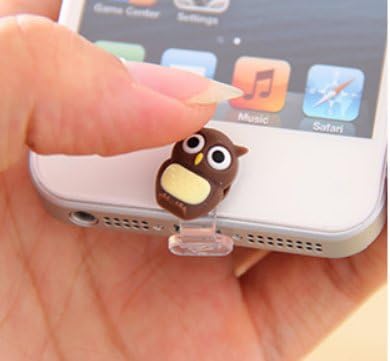ZOEAST® Penguin Owl Red Ninja Yellow Duck Deer Lightning Connector Data Port iPhone 5 5C 5S SE 6 6S Plus IPad 4 IPad mini Air 2 iPad Pro Dust Plug Charm Pluggy home button Sticker (Owl )
