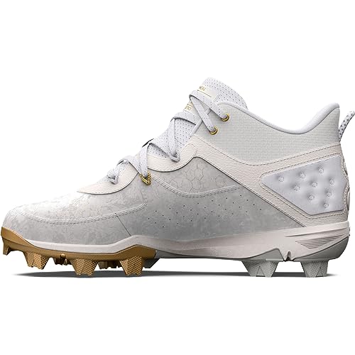 Under Armour Men's Harper 8 Mid RM, (100) White/White/Metallic Gold, 11.5, US