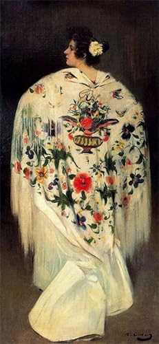 Peinture Décorative Femme au châle Ramon Casas Toile Haute Définition Giclée 60x90