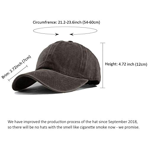 Image of HH HOFNEN Baseball Cap Washed Cotton Unstructured Vintage Hat for Men Women | Unisex Sports Ball Caps Sun Protection Adjustable Outdoor Curved-Brim Dad Hat Classic Plain Cap