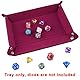 SIQUK Würfelteller Klapp Rechteck PU Leder und Dark Rose Red Velvet Würfelbretter für Dungeons und Dragons RPG Würfel Gaming D & D und andere Tischspiele