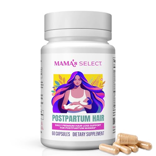 Mama's Select Postpartum Hair Loss Vitamins – Reduce Shedding, Restore Thickness, Shine, & Strength – Supports Hormonal Balance, Cellular Renewal & Scalp Health – Treatment is Safe for Breastfeeding
