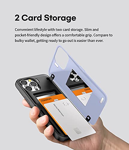 Coque iPhone 13 Pro Max avec miroir caché et porte-carte intégré