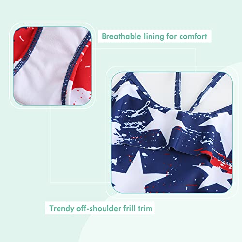 Girls Two Piece Tankini Swimsuits Rainbow Striped Bathing Suit Swim Suit4