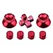 Gam3Gear Metal Aluminium Thumbstick D-pad Bullet Button Mod Set for PS4 Controller Red