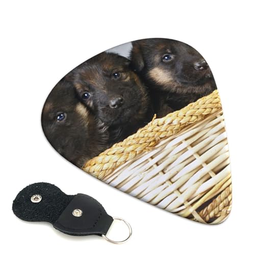 小独牧犬プリント エレキベースウクレレピック Abs 素材エレアコ弦楽器 人差し指楽器ピック 6 個パック 0.71mm