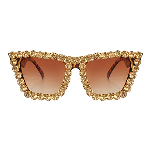 Xpectrum Sparkly Diamond Sunglasses Bling Square Frame Festival Disco Rhinestone Accessories