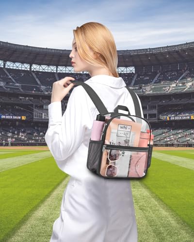 Image of Clear Backpack for Stadium Events, 12x12x6 Small Clear Plastic bag with Reinforced Straps for Game Security Festival Concert