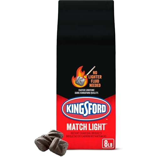 Kingsford Match Light Instant Charcoal Briquettes, BBQ Charcoal for Grilling, 8 Pounds, Packaging May Vary