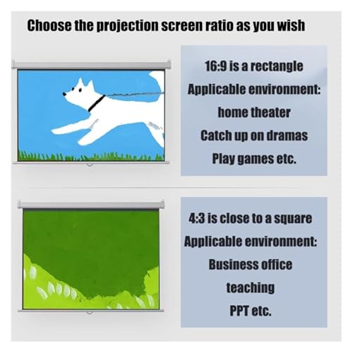 Pantalla de proyección manual retractil de 40 pulgadas 16:9 miniatura 5