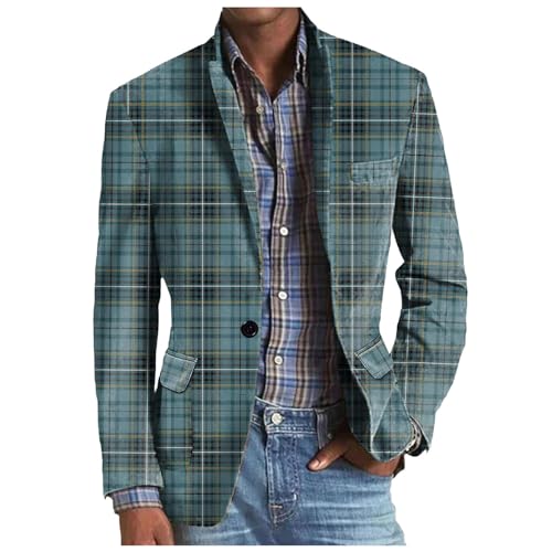 Blazer à carreaux pour homme col en V veste moderne