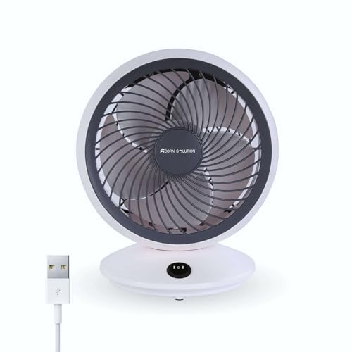 AcornSolution USB desk fan Mini USB Tilting Desktop Cooling Fan with Metal Shell and Aluminium Blades Personal for Home & Office Quiet and Powerful(6-USB) -1 year warranty