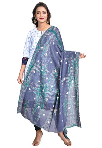 Image of Women's Pure Cotton Multi-Colored Traditional Authentic Tie Dye with Bandhej Bandhani Dupatta Chunni