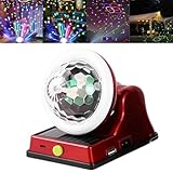 Solar Charging Colorful Magic Ball RGB Atmosphere Light, Multi Colors LED Atmosphere Disco Stage Light, Solar Color Spot Lights for Garden, Party, Wedding, Xmas, Outdoor/Indoor Decorations(Red)