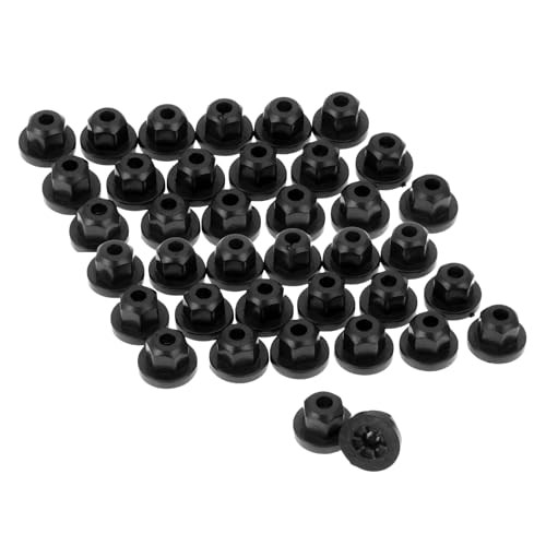 Image of 40pcs Exterior Plastic Body Flange Nuts Clip Retainers 16131176747 8E0825265 90413589 180942 Automotive Replacement Fasteners Black