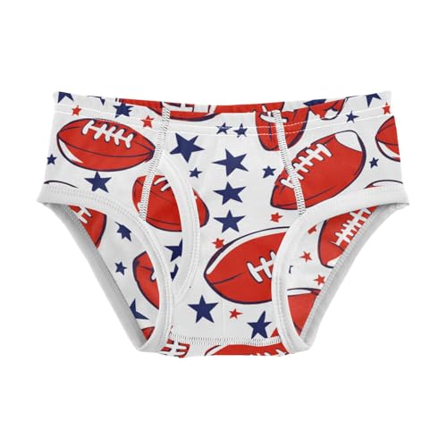 Wusikd American Football Boys' Underwear Cotton Red White Boys Briefs Soft Toddler Underwear 2T