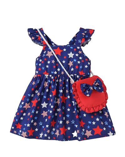 Image of Mioglrie Baby Girl Clothes Newborn Dress Summer Toddler Girls' Clothing Casual Sundress with Cute Bag Infant Outfits