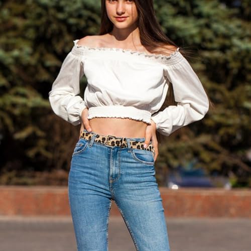 Leopard Belts for Jeans Pants Dress Pu Leather Belts Vintage Chic Waist Belts Buckle Belt for Women Men2