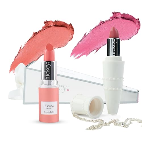 Hickey Lipstick White Limited Edition Set, Skinny Dip (Pink) &