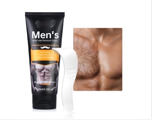 Intimate-Private At Home Hair Removal Cream for Men - Painless, Flawless, Soothing Depilatory for Unwanted Coarse Male Body Hair