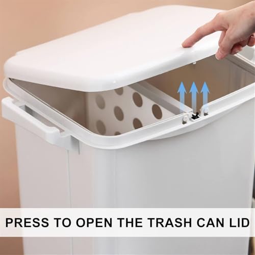Caneca de Basura con 2 Capas y Ruedas 55L miniatura 5
