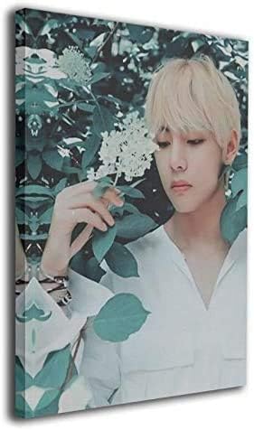Amazon Co Jp 防弾少年団 Vキムテヒョンアートパネルポスターキャンバス壁装飾キャンバス絵画モダンフレーム装飾絵画壁画ファッション新館装飾ギフト木製フレームセット 30cm 40cm ホーム キッチン