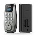 DESLOC C110 Keyless Entry Door Lock with Fingerprint - Smart Deadbolt Lock for Front Door with 2 Keys - Auto Lock - Easy Installation, 100 PIN Codes, IP54 Waterproof, BHMA Grade 3, Nickel