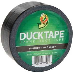 Image of Duck Brand 1265013 Color Duct Tape, Single Roll, Black (Pack of 6)