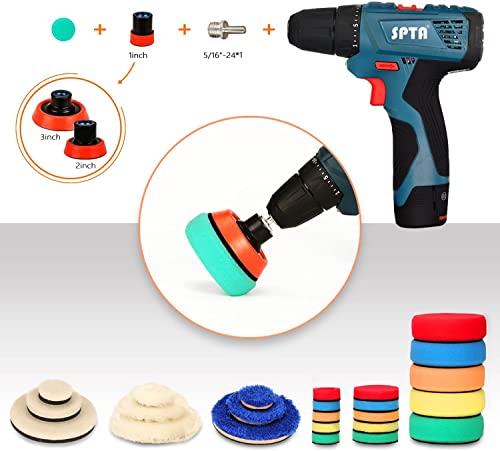 Image of DIY Crafts Pack Of 145 Pcs, Multi Hook & Loop, Sponges Scruber Foam Drill Polishing Pad Kit 1.2 /2 /3 inchinch Buffing Pads, Sponge M14 Drill Adapter Power Polisher P(Pack Of 145 Pcs, Multi Hook & Loop)