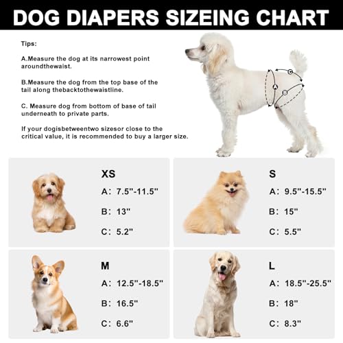 Image of Washable Dog Diapers Female 3 Pack Reusable Highly Absorbent Doggie Diaper, Flexible Doggy Diaper Female Durable Leak-Proof Diapers. X-Small, Animal Print