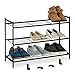 Relaxdays Metalowy regał na buty, 3 poziomy, możliwość rozbudowy, stelaż na buty wys. x szer. x gł. x wys. x gł. 50 x 70 x 26 cm, 9 par butów, otwarty, czarny