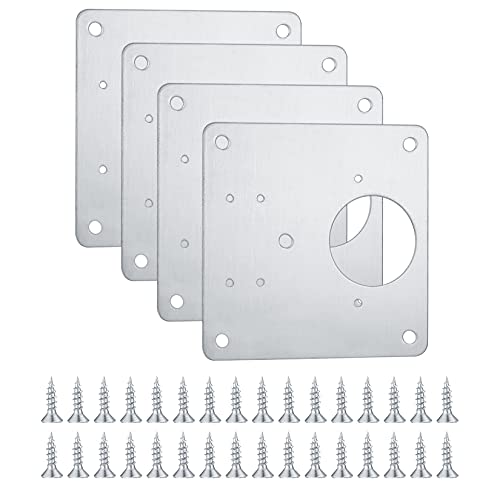Hinge Repair Plate Kit 4 Pack Stainless Steel Cabinet Door Fixing Brackets