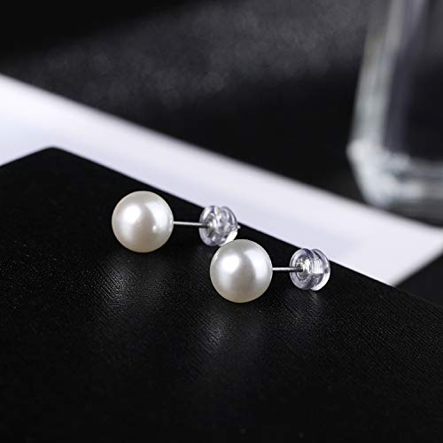 Pearl Stud Earrings Freshwater Pearl Ear Rings Hypoallergenic Earrings 4mm-12mm for Women Bridesmaids Gifts4