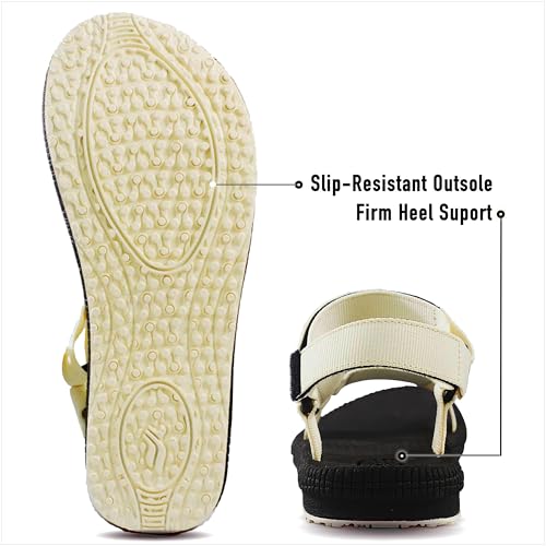 Image of Gold Pigeon Shoes SIMPLUS Lightweight Yoga Mat Cushion Sole. Womens Sandals with Back Strap for Travel, Hiking & Sport. Comfortable Water Sandals for Women.