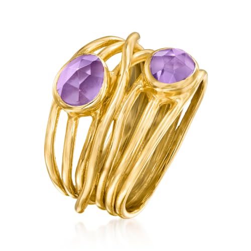 Image of Ross-Simons Gemstone Highway Ring in 18kt Gold Over Sterling