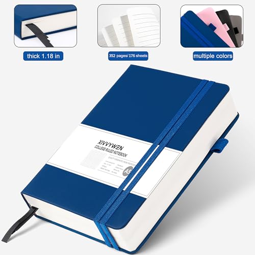 Carnet de notes ligné A5 de 352 pages avec couverture rigide noire pour le bureau - 5