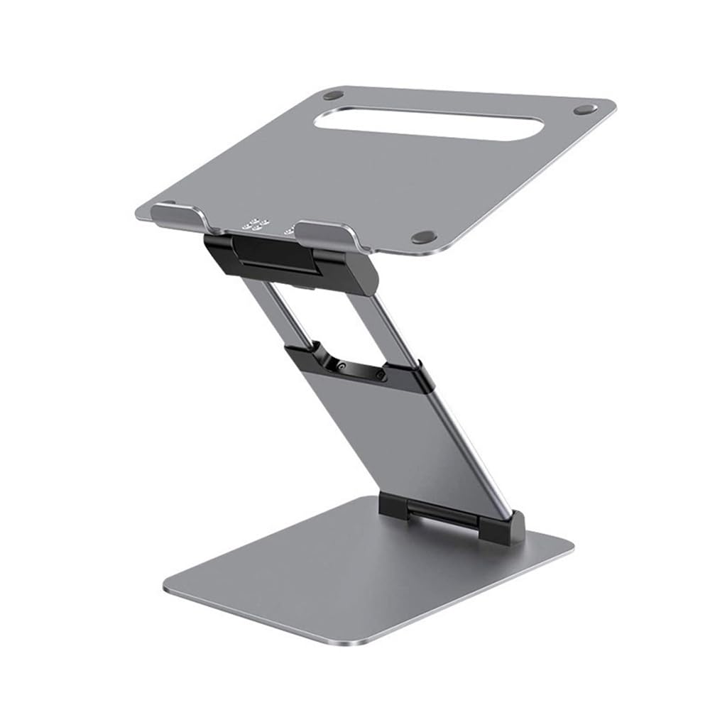 Podstawka pod notebooka Składany stojak na laptopa, regulowany wysokość aluminiowy, chłodzenie komputera stacjonarnego(Gris)