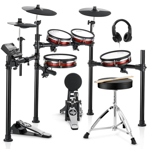 Donner DED-200 MAX Electronic Drum Set with Industry Standard Mesh Heads, 10'' Snare, 8“ Tom, 10''...