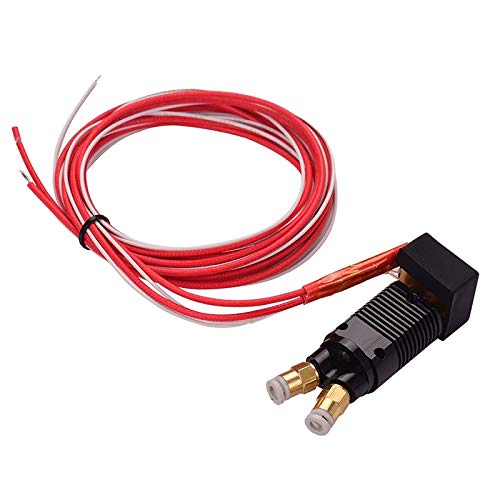 parti della stampante Kit estrusore Hotend in metallo bicolore 2 in 1 con cavo Stampa ugello in ottone da 0,4 mm per parti di riparazione della stampante 3D Ender-3 serie CR-10 (Colore : Nero rosso)