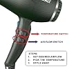 Parlux Digitalyon Hair Dryer with Magic Sense Diffuser - Anthracite Black