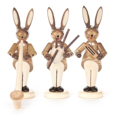 Lapin Trio suspendu traditionnel des monts Métallifères idée cadeau Pâques