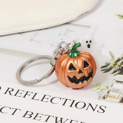 Halloween Keychain Spider Bat Pumpkin Charms with Heart Clasp Bag Charm Gothic Horror Accessories